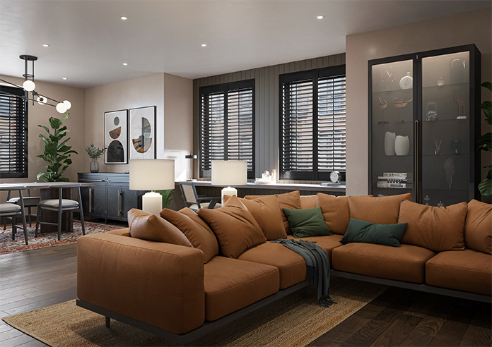 Kensington, Onyx Black - Full Height Plantation Shutter - Image 7